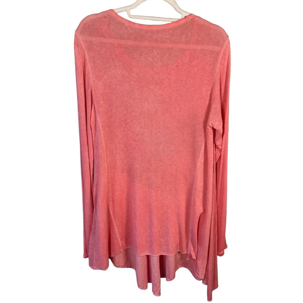 Boho Cottagecore Coral Floral Lace Tunic With Tank Size XS S Stretch Sheer - Picture 16 of 16